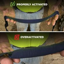 Properly activated headband will look normal, over-activated headband will swell